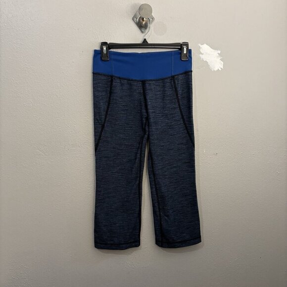 Lululemon Crop Women’s Size 4 Capri Athletic Leggings Low Rise Blue/Gray - Picture 1 of 12